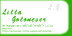 lilla goloncser business card